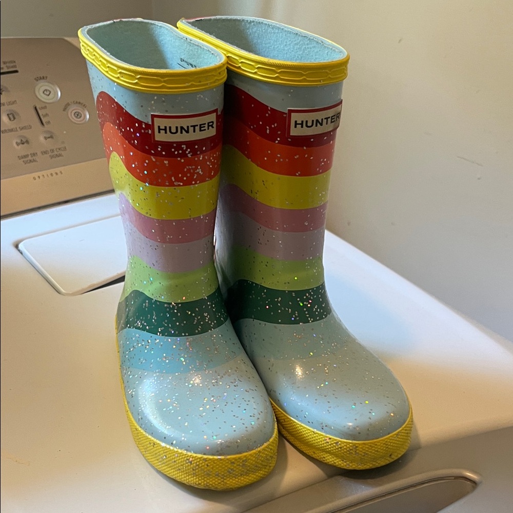 Hunter Multicolor Glitter Striped Boots